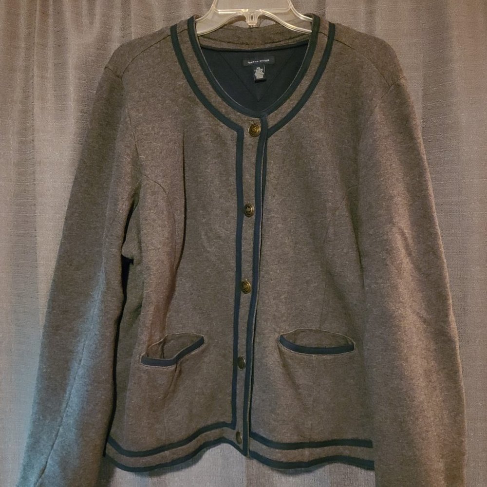 Tommy Hilfiger Women's 2XL Gray Military Style Jacket